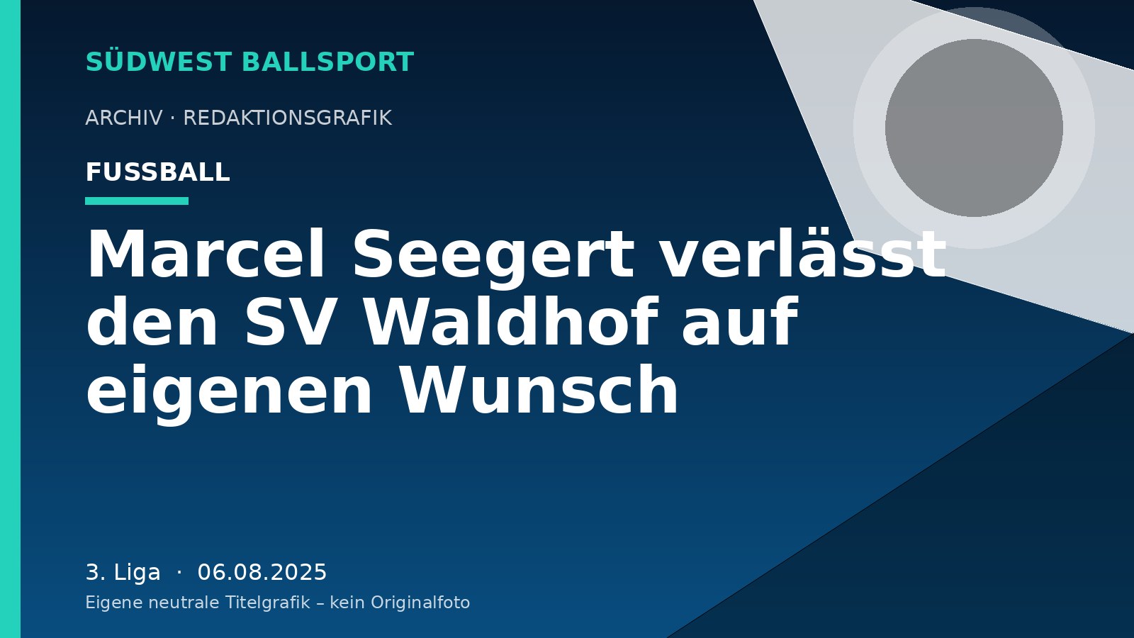 Marcel Seegert verlässt den SV Waldhof auf eigenen Wunsch Marcel Seegert verlässt den SV Waldhof auf eigenen Wunsch – Südwest Ballsport