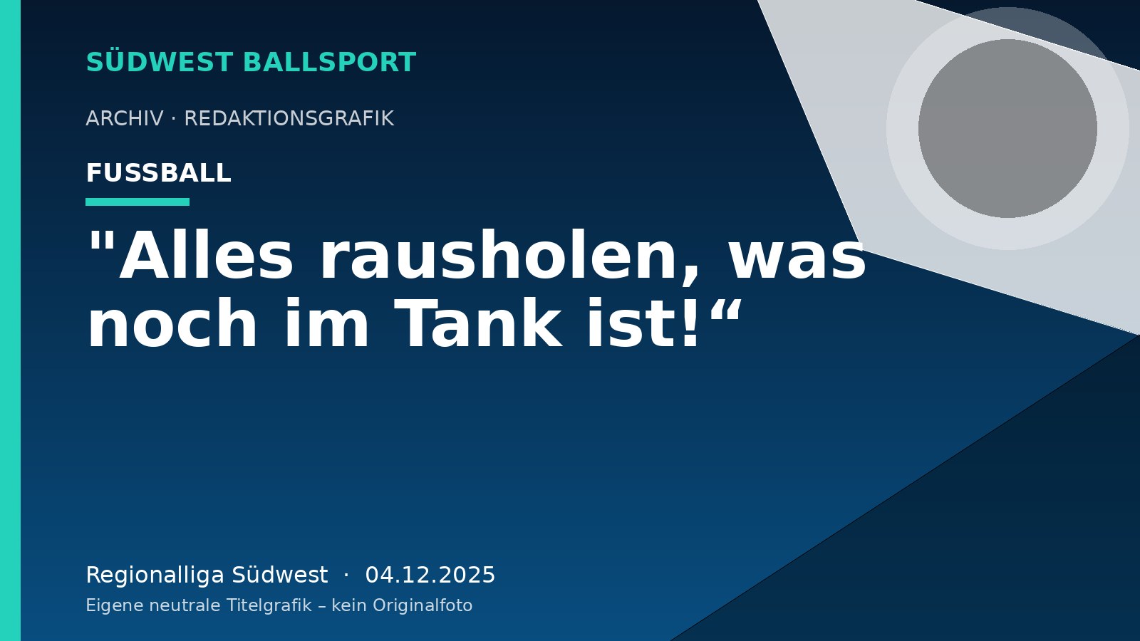 „Alles rausholen, was noch im Tank ist!“ "Alles rausholen, was noch im Tank ist!“ – Südwest Ballsport