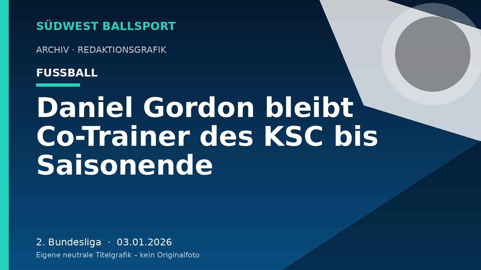 Daniel Gordon bleibt Co-Trainer des KSC bis Saisonende – Südwest Ballsport