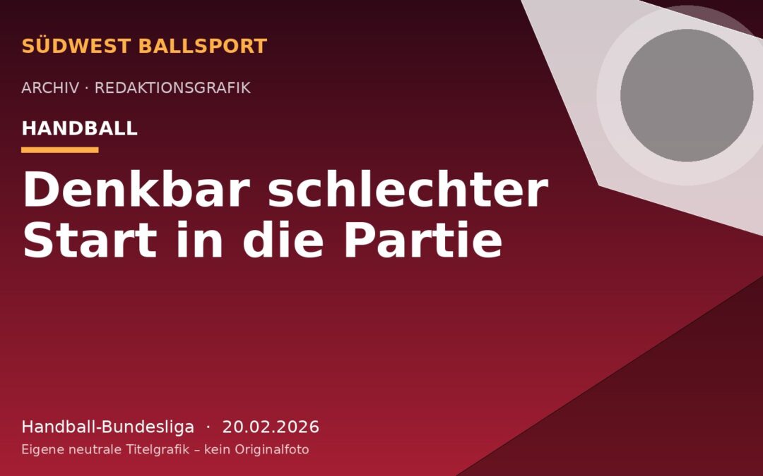 Denkbar schlechter Start in die Partie