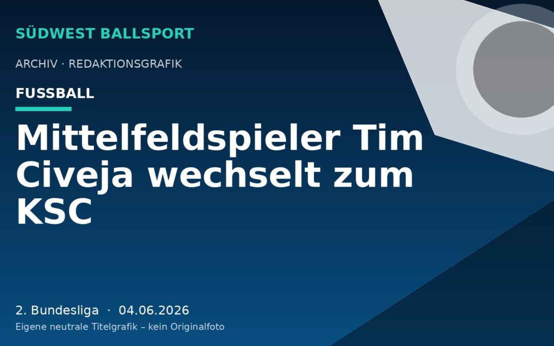 Mittelfeldspieler Tim Civeja wechselt zum KSC