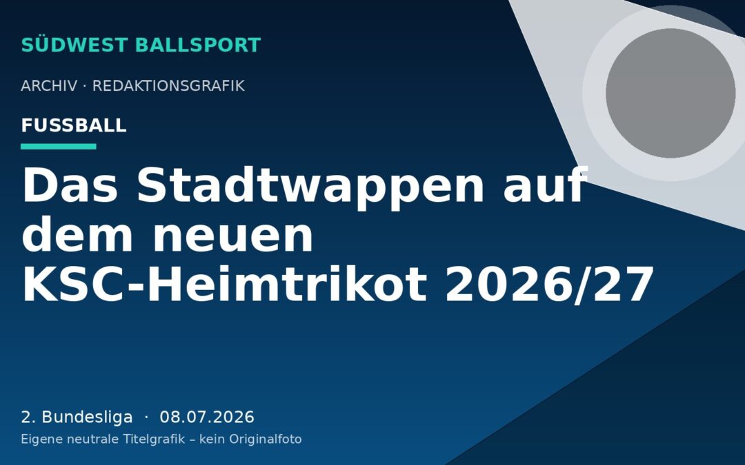 Das Stadtwappen auf dem neuen KSC-Heimtrikot 2026/27