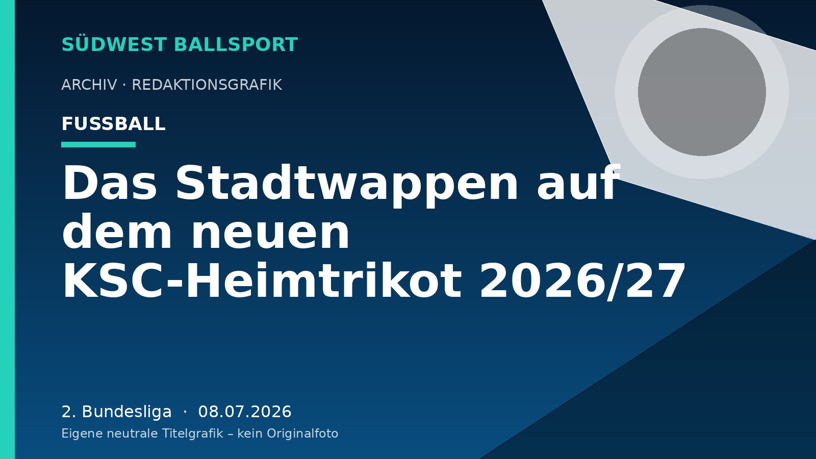 Das Stadtwappen auf dem neuen KSC-Heimtrikot 2026/27 – Südwest Ballsport