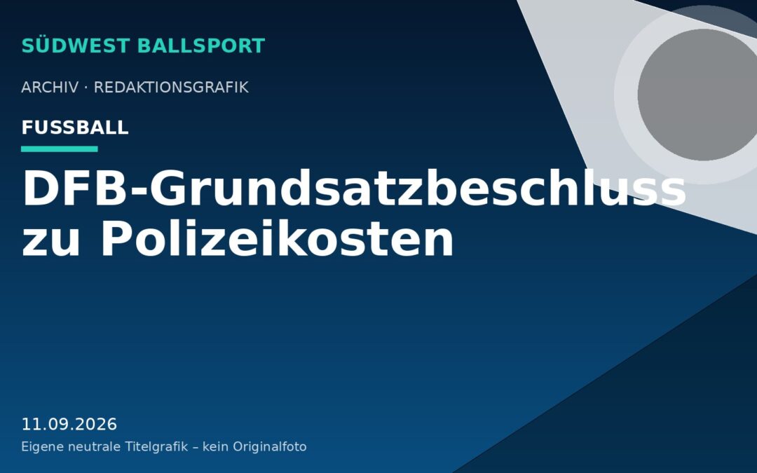 DFB-Grundsatzbeschluss zu Polizeikosten