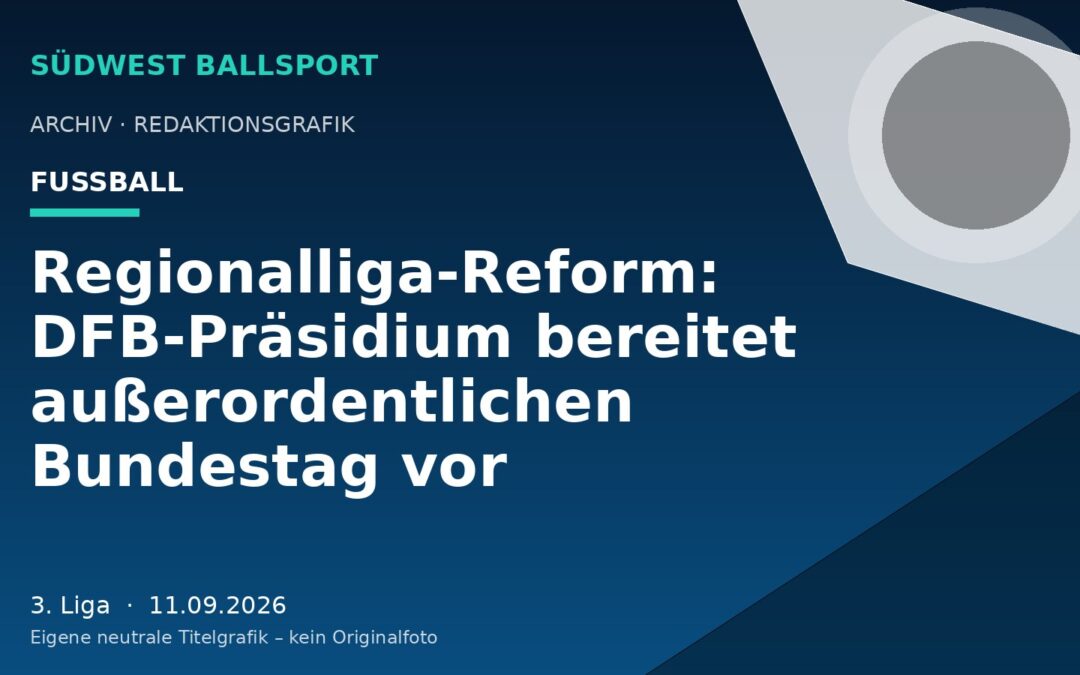 Regionalliga-Reform: DFB-Präsidium bereitet außerordentlichen Bundestag vor