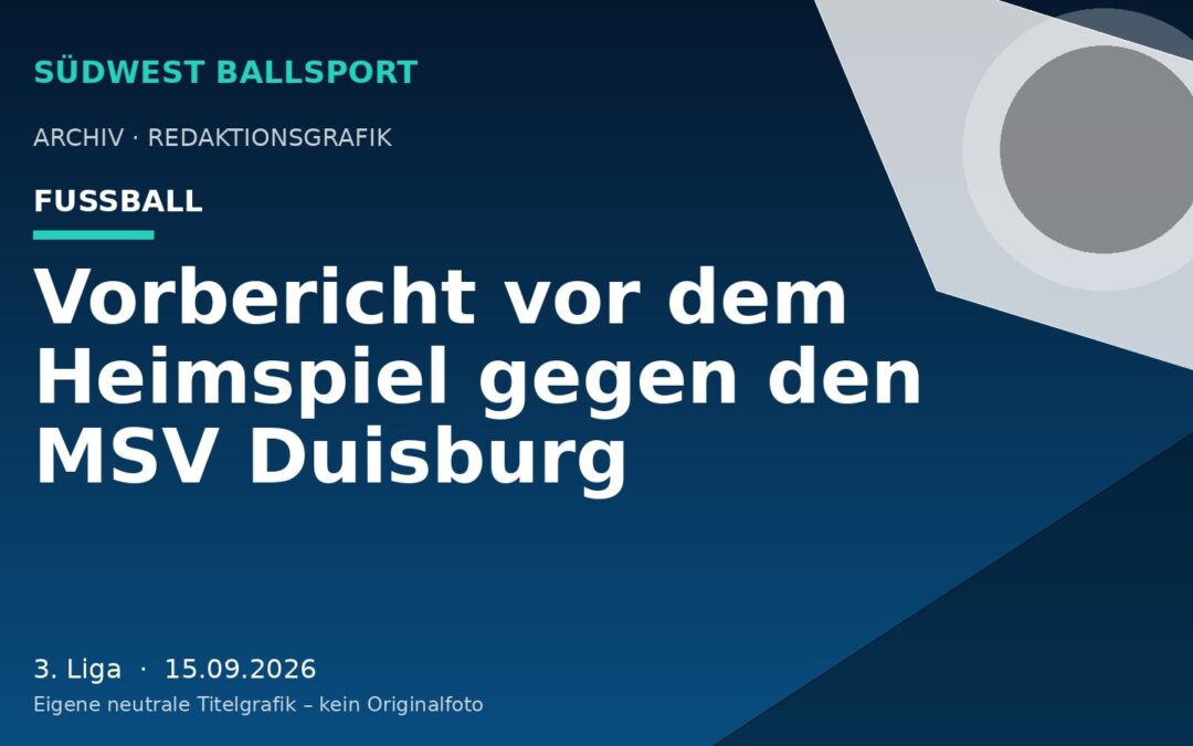 Vorbericht vor dem Heimspiel gegen den MSV Duisburg